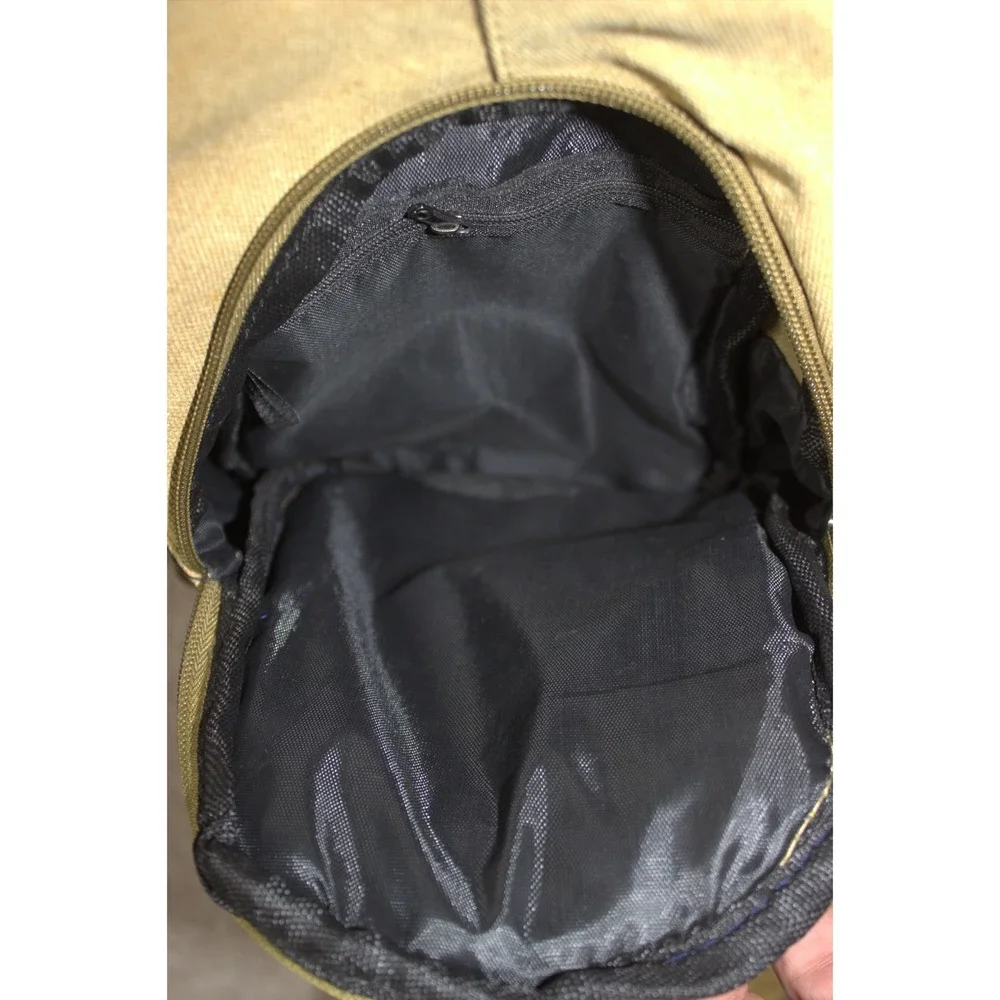 Westend Khaki Canvas Sling‎ Bag Crossbody Teardrop Backpack Hiking Travel Khaki